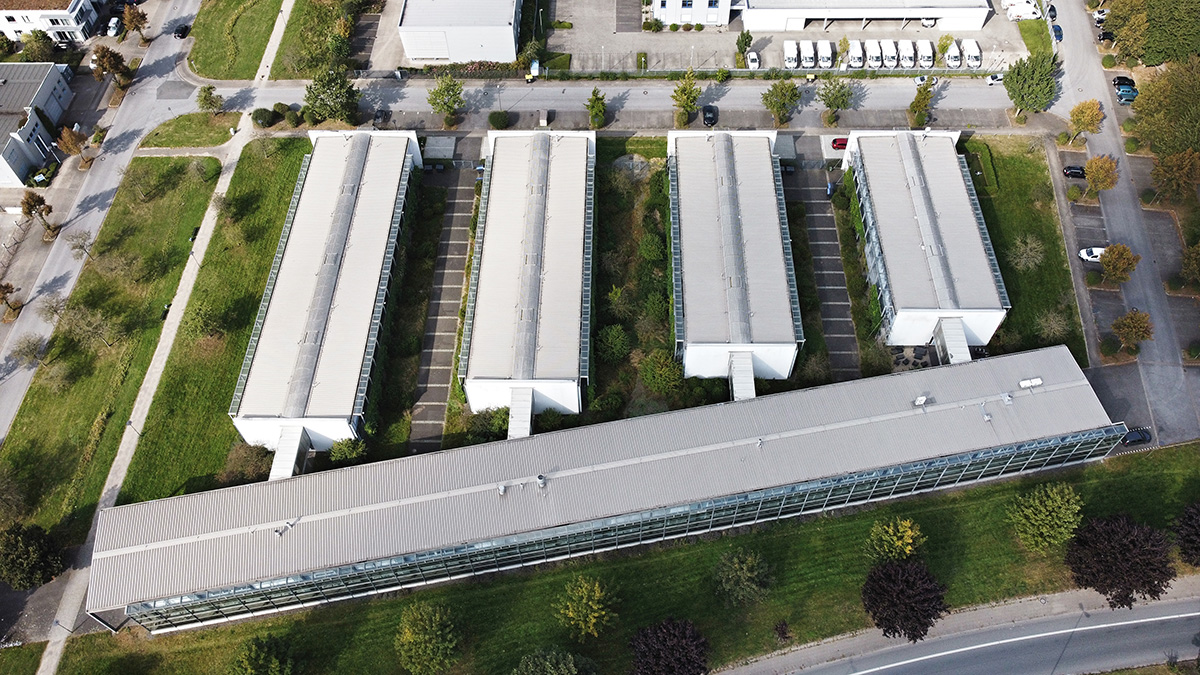 Drohnenfotografie Firmengebäude Drohnen Aufnahmen Aufsicht